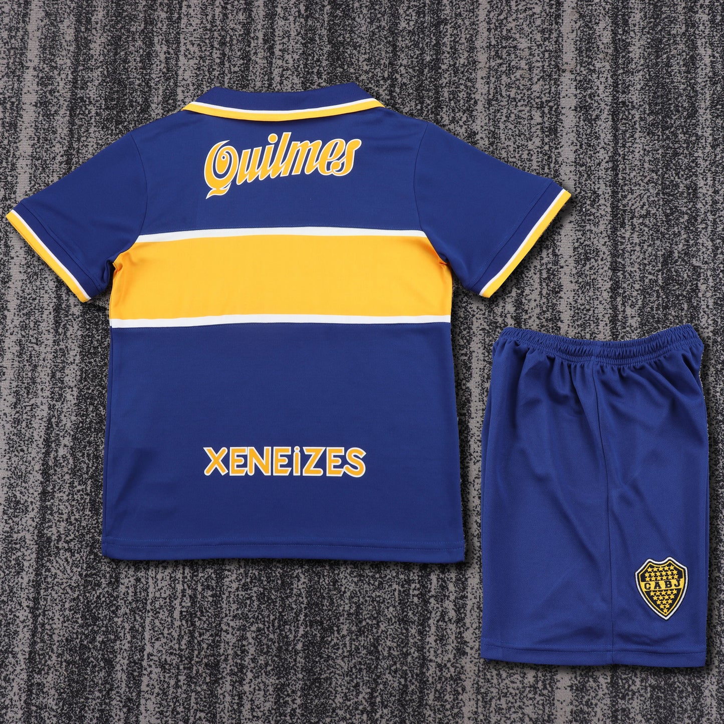 Kit Infantil Boca Jrs Home Retro 96/97 - Azul e Amarelo