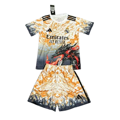 Kit Infantil Real Madrid Edição Especial Dragão 25/26  - Amarelo