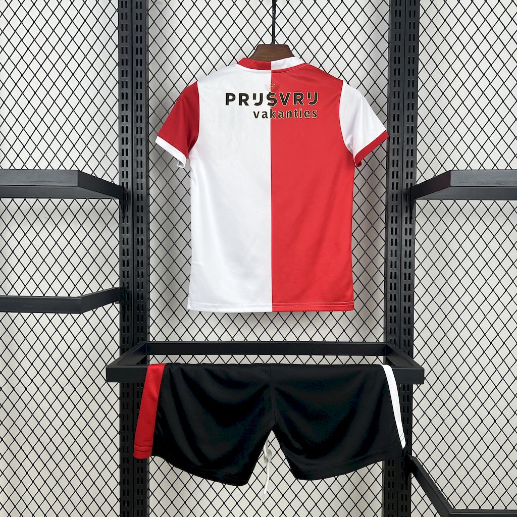 Kit Infantil Feyenoord Home 25/26 - Branca e Vermelho