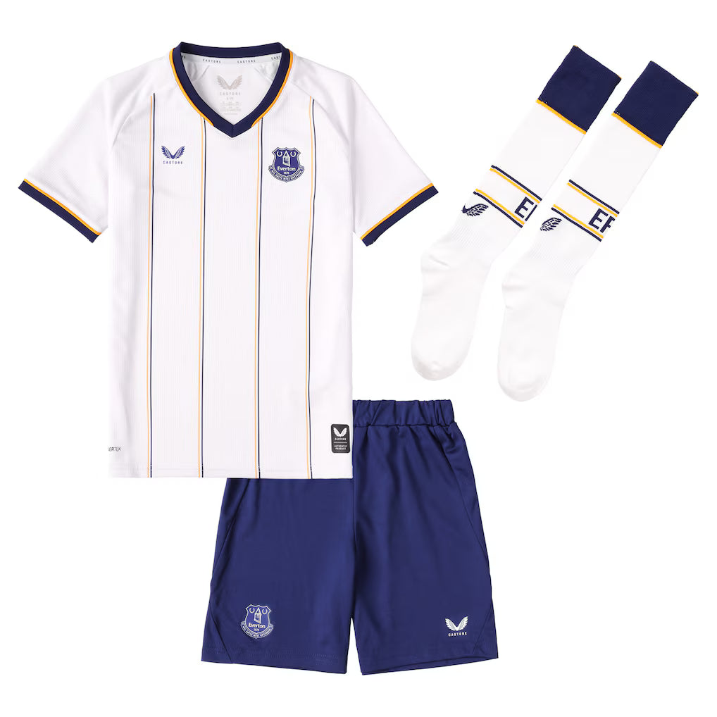 Kit Infantil Everton Away 26/27 Castore - Branca
