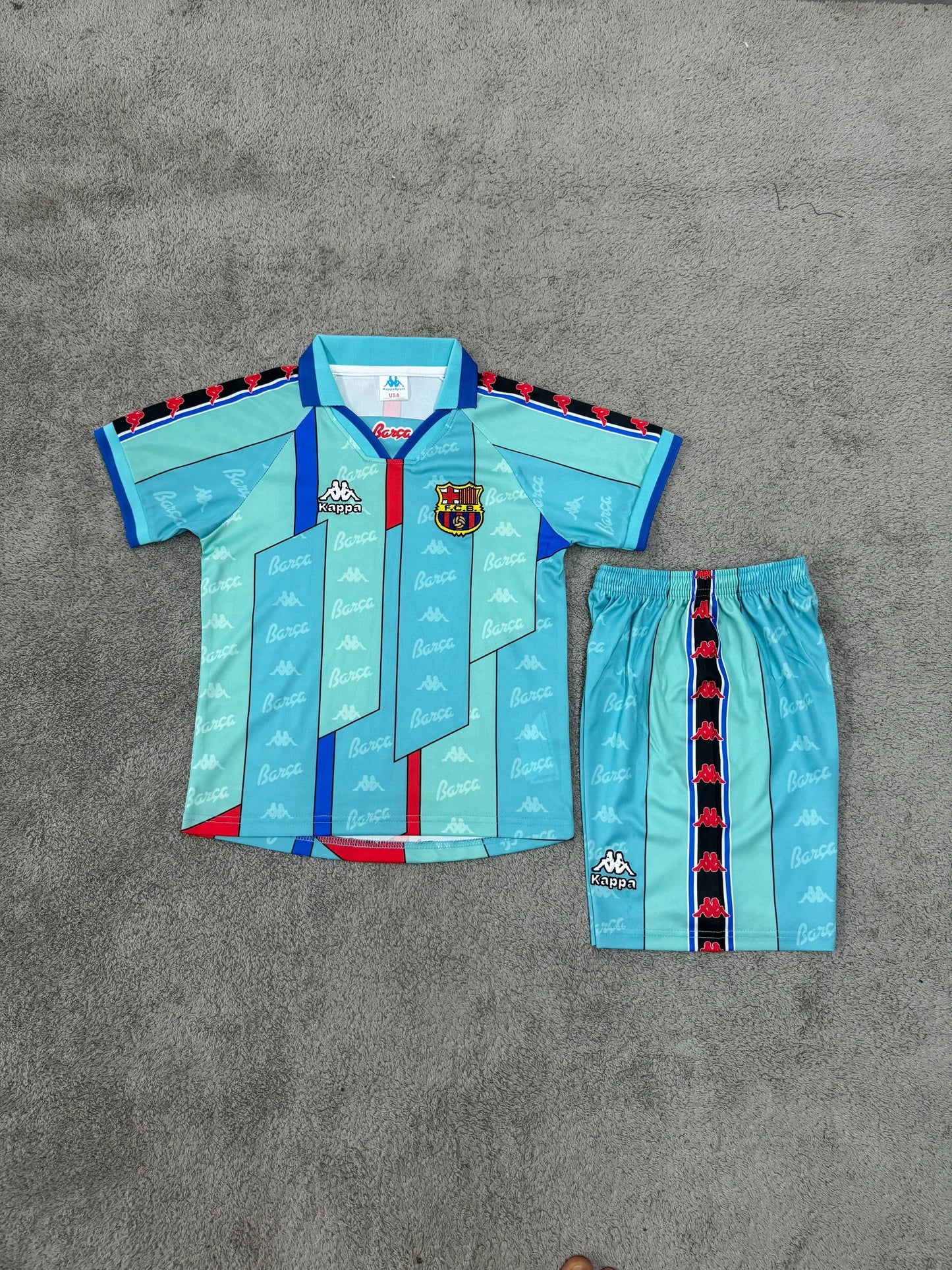 Kit Infantil Barcelona Away Retrô 96/97 - Verde