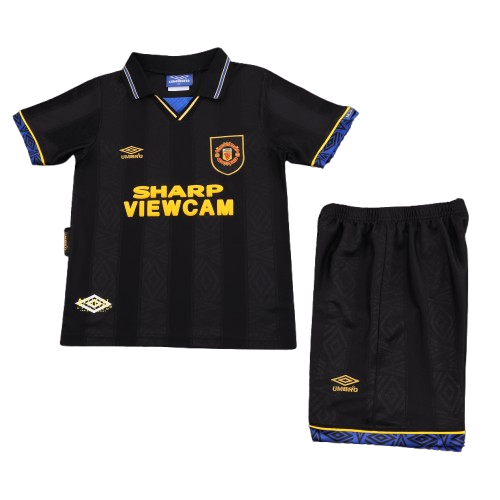 Kit infantil Manchester United Retrô Away 98/99  - Preta