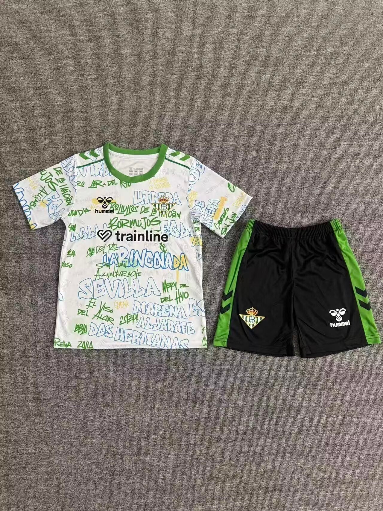 Kit Infantil Real Betis Pré Jogo 25/26 - Branca e Verde