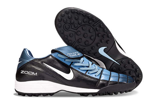 Chuteira Society Nike T90 TF - Preto e Azul