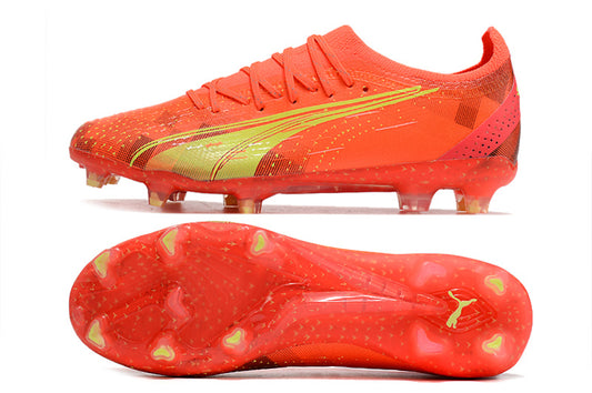 Chuteira Campo Puma Ultra Ultimate FG - Laranja e Amarela