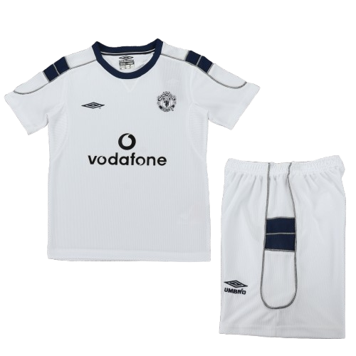 Kit infantil Manchester United Retrô Third 00/01 - Branco
