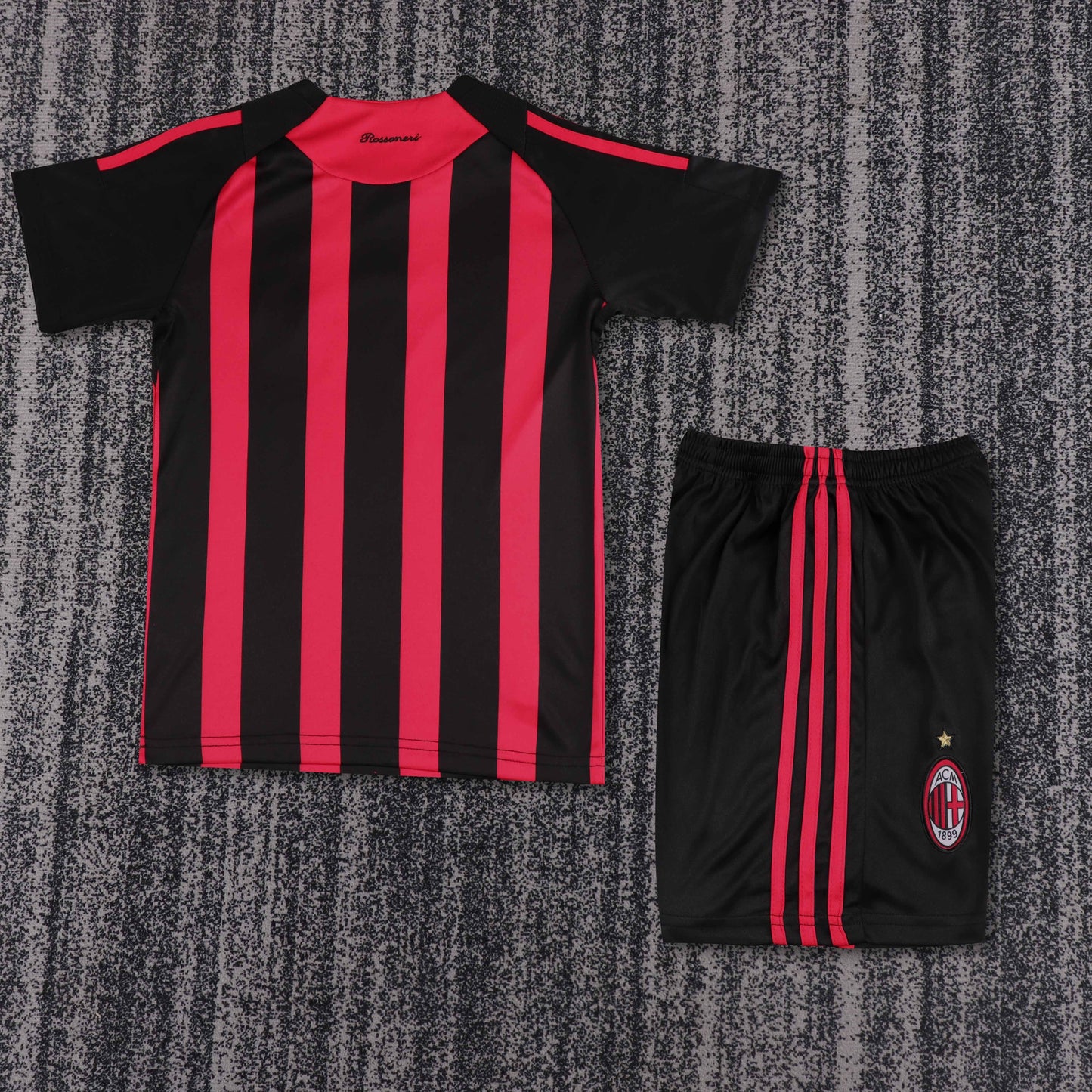 Kit Infantil Milan Home Retrô 08/09  - Vermelho e Preto