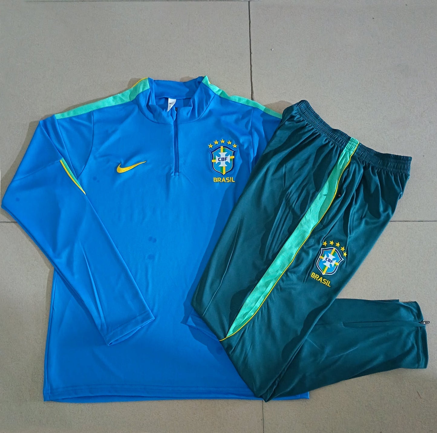 Kit Treino Agasalho + Calça Brasil - Azul