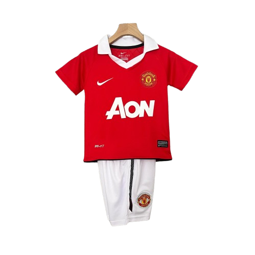 Kit infantil Manchester United Retrô Home 2010 . - Vermelho