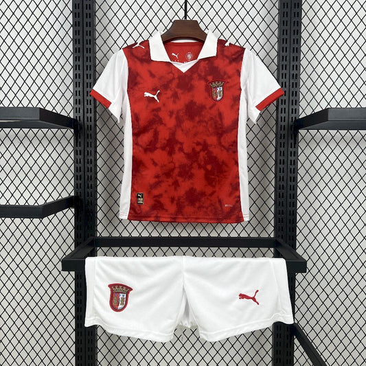Kit Infantil Braga Home 25/26 - Vermelho e Branco