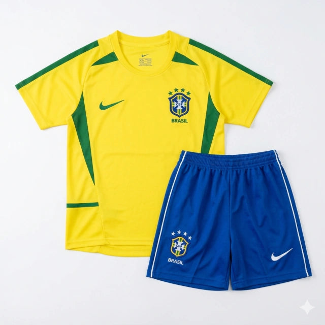 Kit Infantil Brasil Retro Home 2002 - Amarela