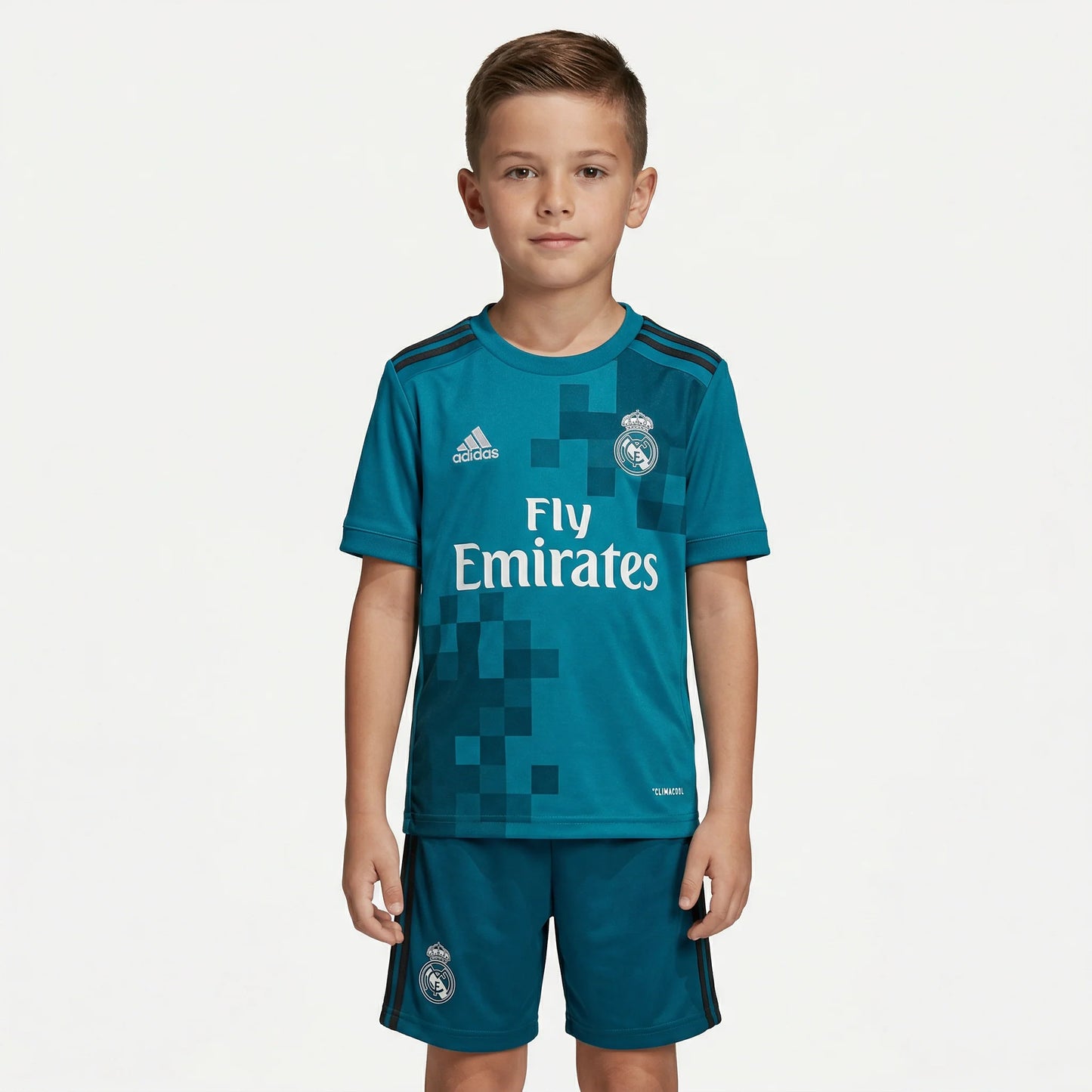 Kit Infantil Real Madrid Away Retrô 17/18 - Verde
