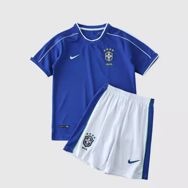 Kit Infantil Brasil Retro Away 1998 - Azul