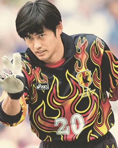 Japão Goleiro Manga Longa Retrô 98-99 Asics - Preto e Laranja