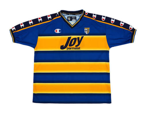 Parma Home Retrô 01/02 Champion - Azul e Amarela