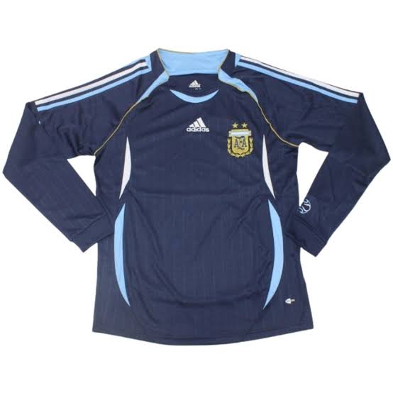 Argentina Retro Away 2006  Manga Longa - Azul