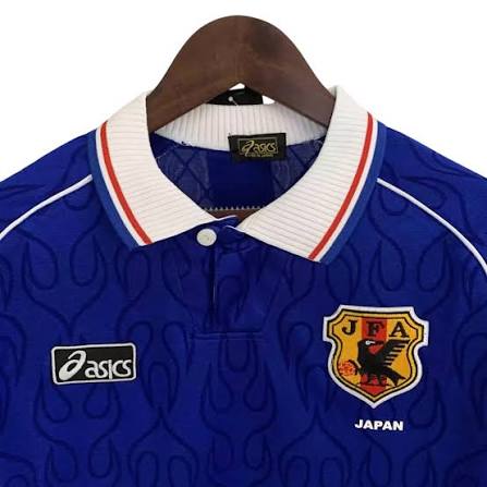 Japão Home Manga Longa Retrô 98-99 Asics - Azul