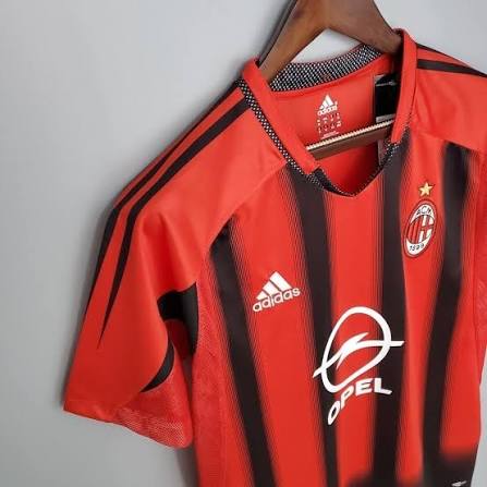 Milan Retrô Home 2004/05 Adidas - Vermelho e Preto