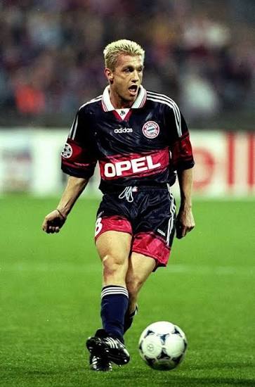 Bayern de Munique Retrô 1997/1999 Adidas - Azul Escuro e Vermelho