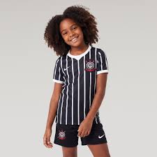 Kit Infantil Corinthians Away 26/27 - Preto e Branco