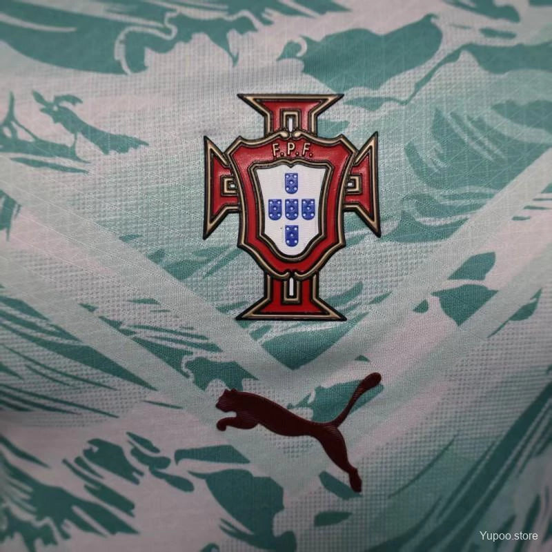 Portugal Away Manga Longa 26/27 Masculina Jogador Puma - Turquesa