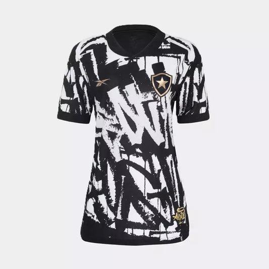 Botafogo Fourth 25/26 Reebok Feminina - Preto e Branca