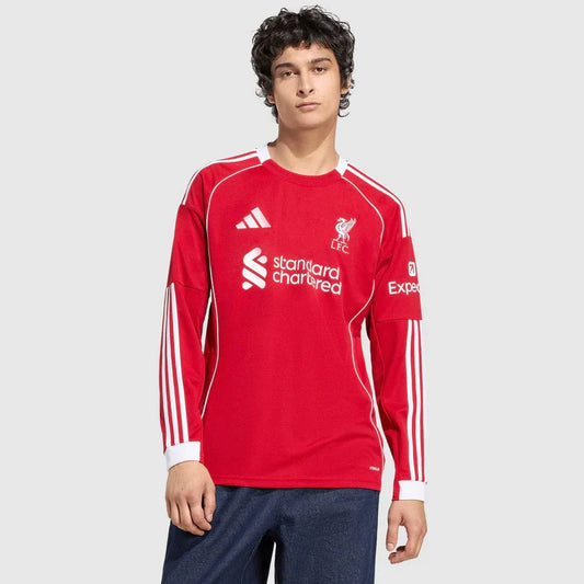 Liverpool Home 25/26 Manga Longa Adidas - Vermelha