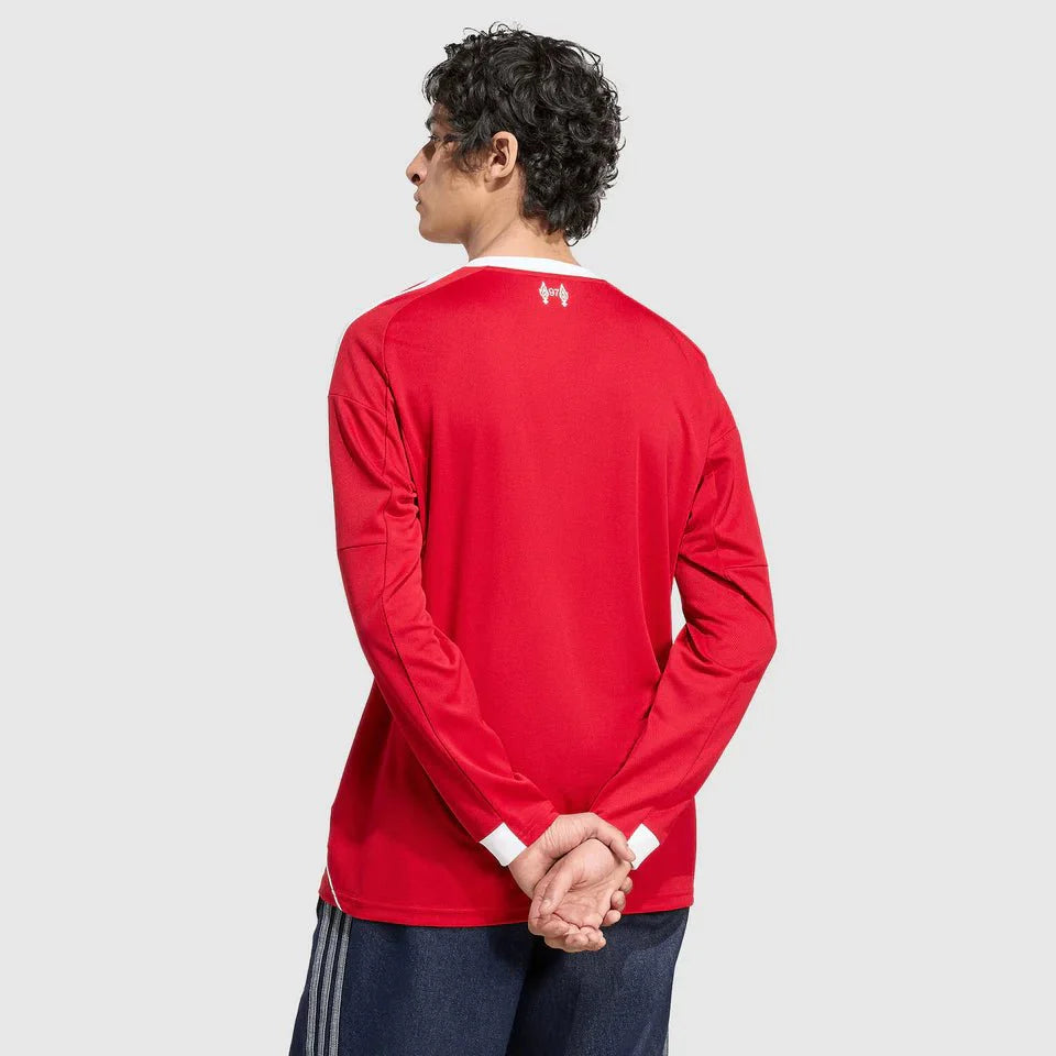 Liverpool Home 25/26 Manga Longa Adidas - Vermelha