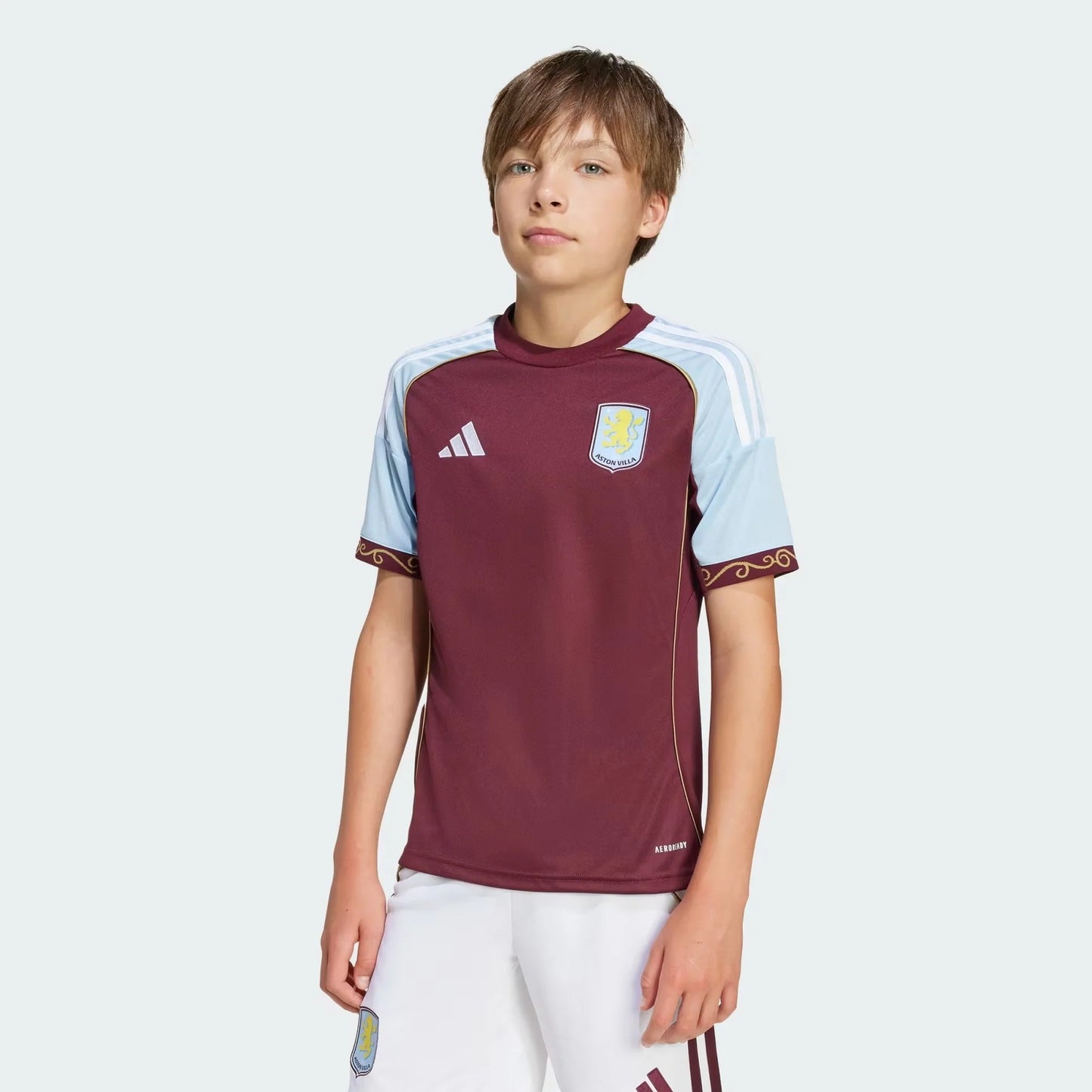 Kit Infantil Aston Villa Home 25/26 - Vermelho e Azul