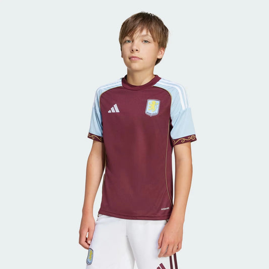 Kit Infantil Aston Villa Home 25/26 - Vermelho e Azul
