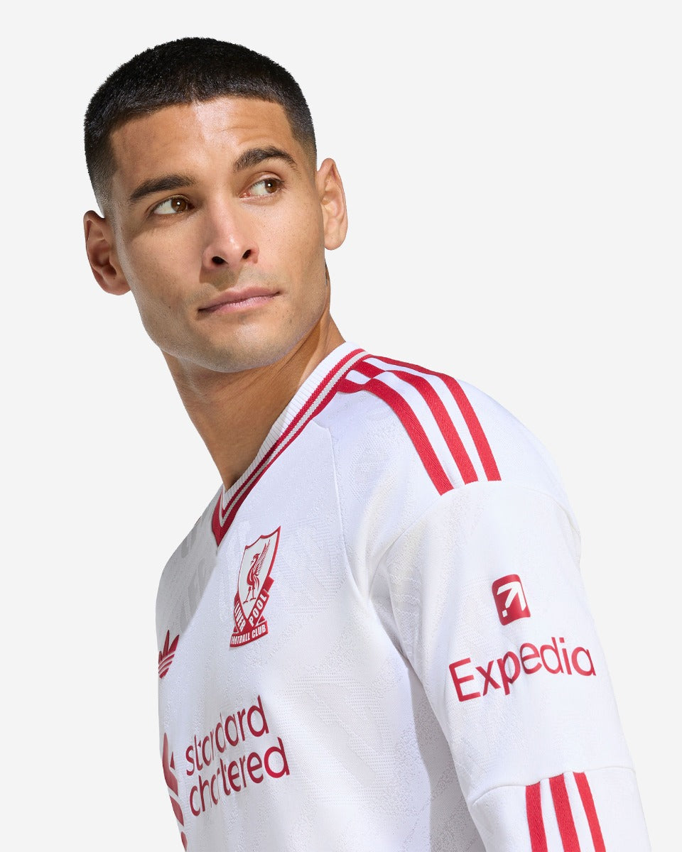 Liverpool Away 26/27 Manga Longa Jogador Adidas - Branco