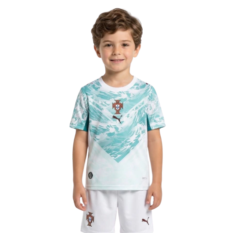 Kit Infantil Portugal Away 26/27 - Verde e Branca