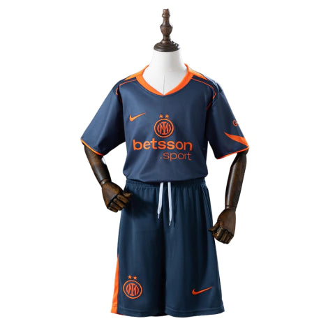 Kit Infantil Inter de Milão Third 25/26  - Azul Escuro e Laranja