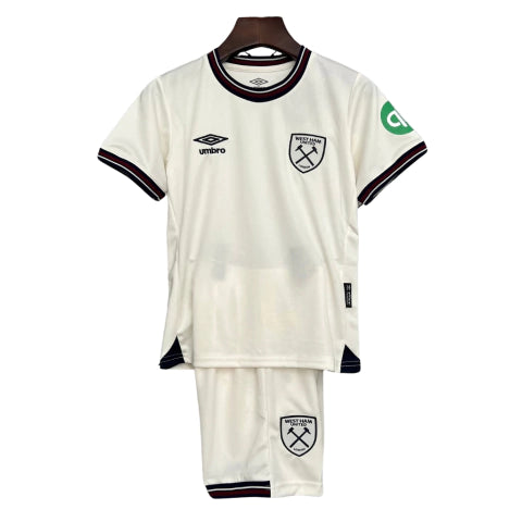 Kit Infantil West Ham Away 25/26 - Branco
