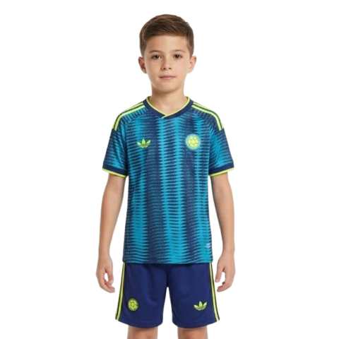 Kit Infantil Colombia Away 26/27 Adidas - Azul