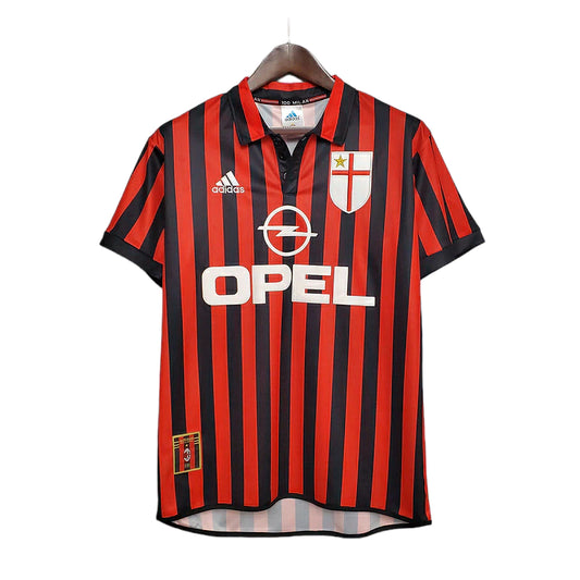 Milan Home Retrô 1999/2000 Adidas - Vermelha e Preta