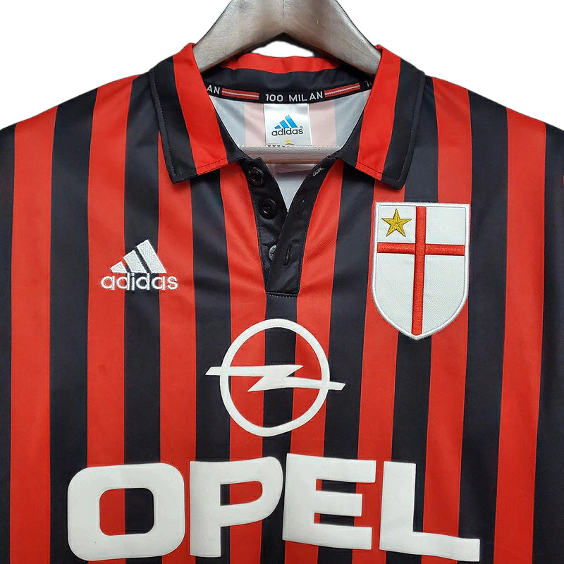 Milan Home Retrô 1999/2000 Adidas - Vermelha e Preta