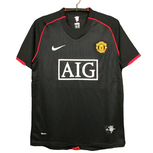 Manchester United Away 07/08 Retrô Nike - Preta