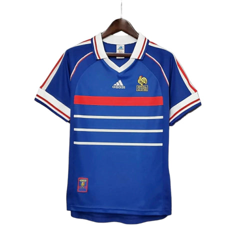 França Home Retrô 1998 Masculino Adidas  - Azul