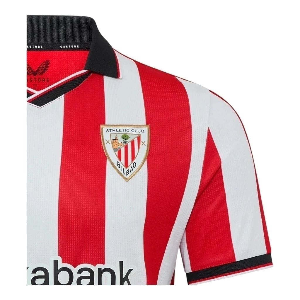Athletic Bilbao Home 25/26 Torcedor Castore  - Vermelho e Branco