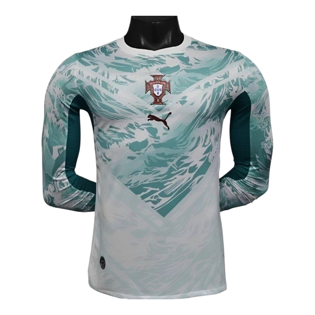 Portugal Away Manga Longa 26/27 Masculina Jogador Puma - Turquesa