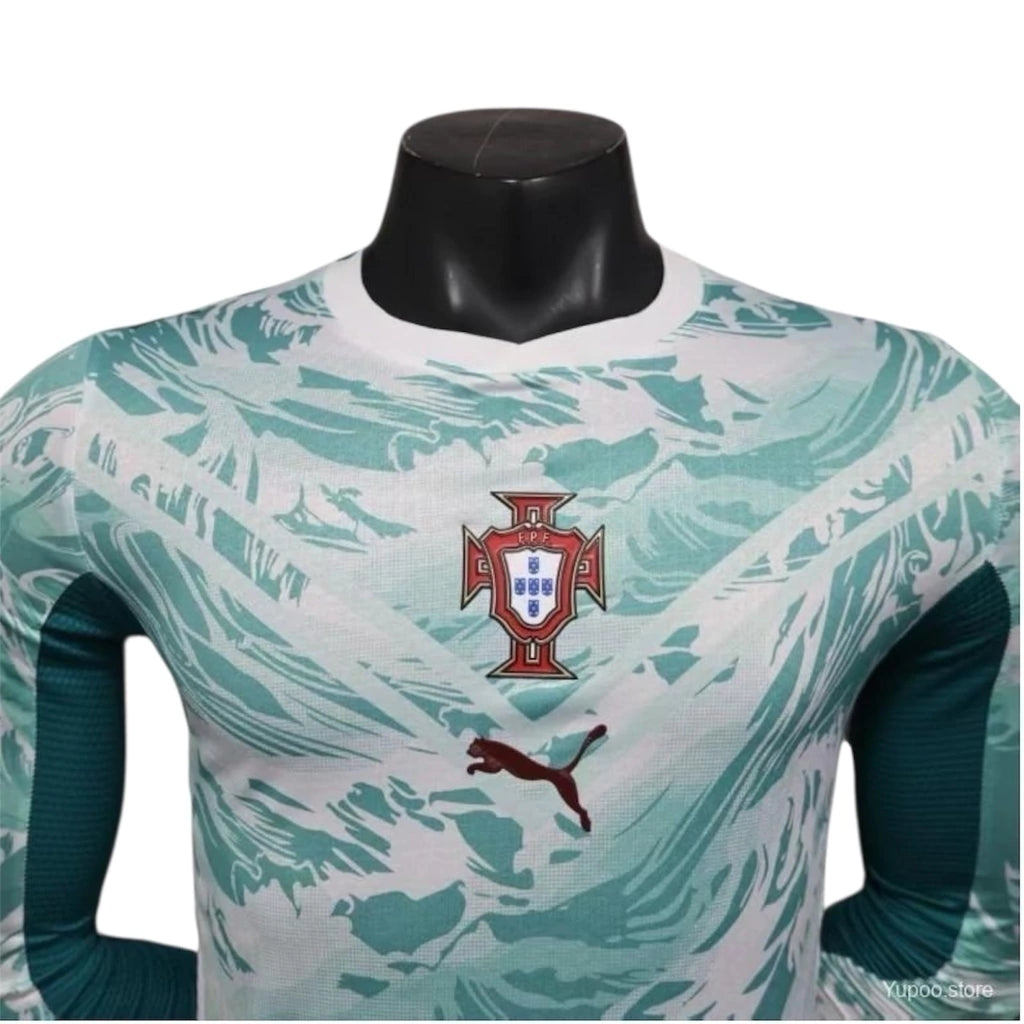 Portugal Away Manga Longa 26/27 Masculina Jogador Puma - Turquesa