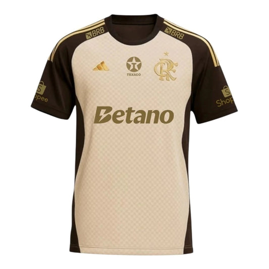 Flamengo Treino 26/27 Torcedor Com Patrocínios Adidas  - Bege