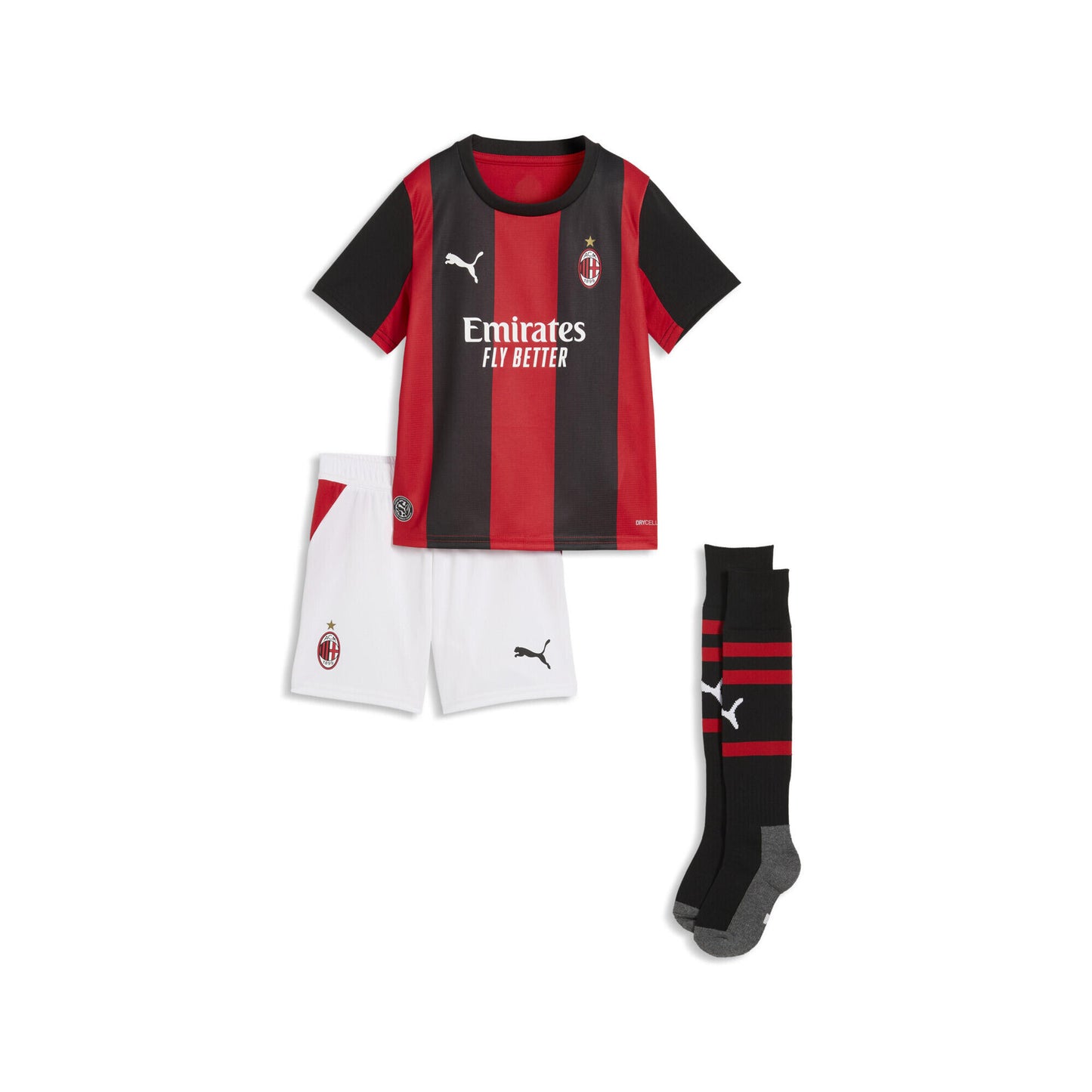 Kit Infantil Milan Home 26/27  - Vermelho e Preto