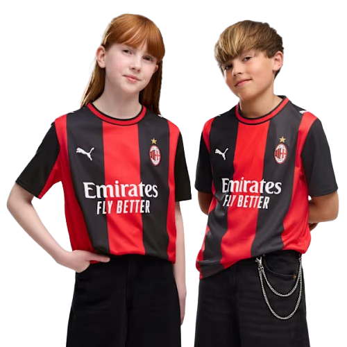 Kit Infantil Milan Home 26/27  - Vermelho e Preto