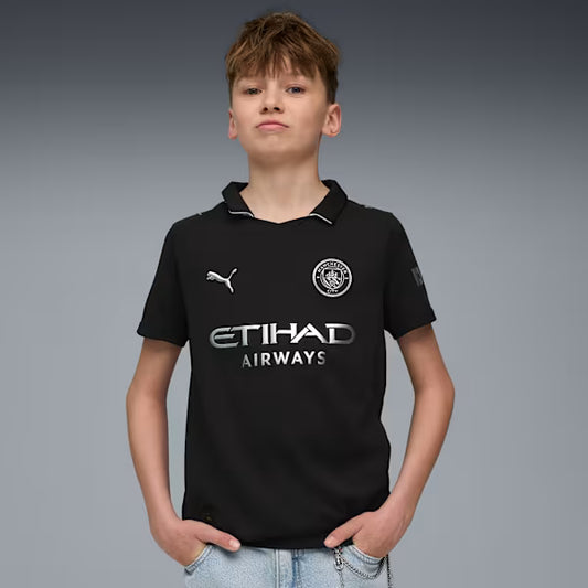 Kit Infantil Manchester City Third 25/26  - Preto