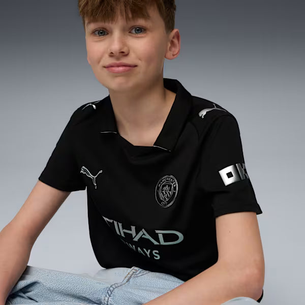 Kit Infantil Manchester City Third 25/26  - Preto