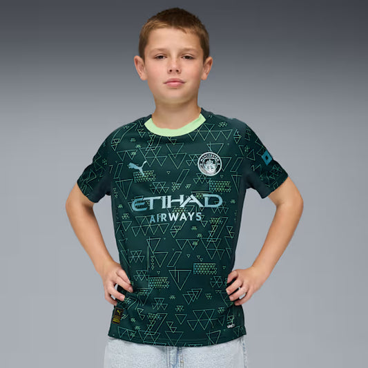 Kit Infantil Manchester City Ediçao Especial EA GAMES 25/26  - Verde