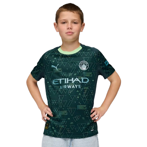 Kit Infantil Manchester City Ediçao Especial EA GAMES 25/26  - Verde