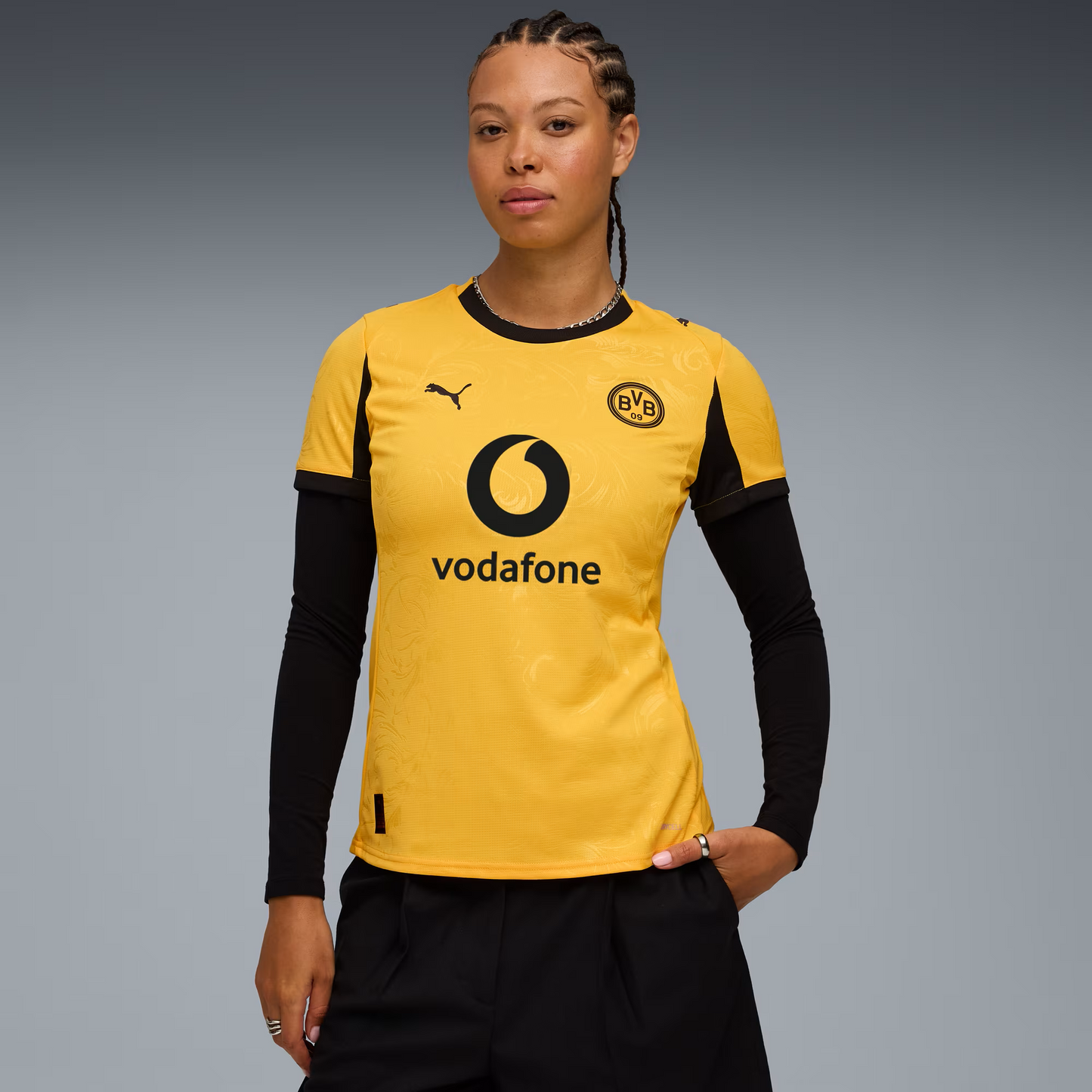 Borussia Dortmund Home Copas 25/26 Feminina Puma - Amarela